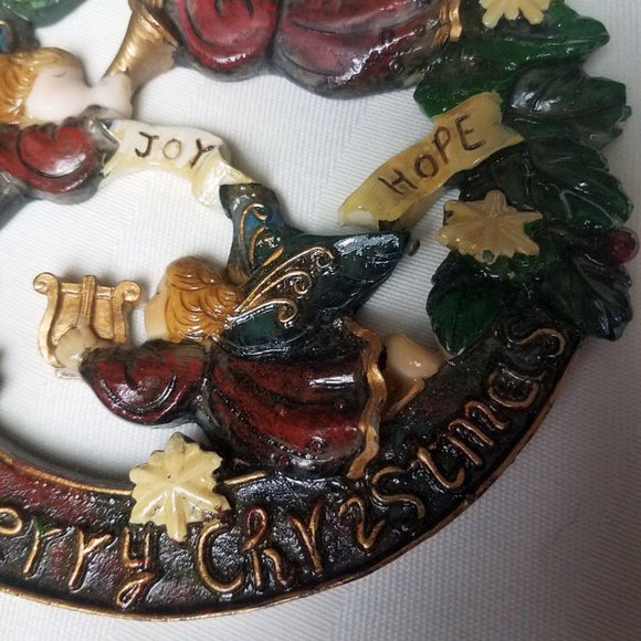 Singing Angels Christmas Wreath Decor Wall Art Ornament - Picture 4 of 11